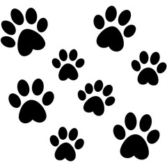 Fototapeta premium Dog Paw , Dog Paw Print Vector, Dog Paw Print Silhouette Vector