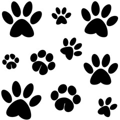 Fototapeta premium Dog Paw , Dog Paw Print Vector, Dog Paw Print Silhouette Vector