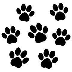 Fototapeta premium Dog Paw , Dog Paw Print Vector, Dog Paw Print Silhouette Vector