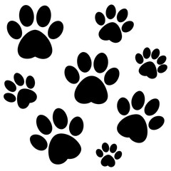 Fototapeta premium Dog Paw , Dog Paw Print Vector, Dog Paw Print Silhouette Vector