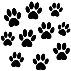 Fototapeta premium Dog Paw , Dog Paw Print Vector, Dog Paw Print Silhouette Vector