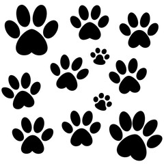 Fototapeta premium Dog Paw , Dog Paw Print Vector, Dog Paw Print Silhouette Vector