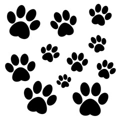 Fototapeta premium Dog Paw , Dog Paw Print Vector, Dog Paw Print Silhouette Vector