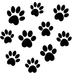 Fototapeta premium Dog Paw , Dog Paw Print Vector, Dog Paw Print Silhouette Vector