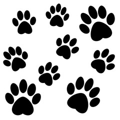 Fototapeta premium Dog Paw , Dog Paw Print Vector, Dog Paw Print Silhouette Vector
