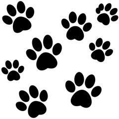 Fototapeta premium Dog Paw , Dog Paw Print Vector, Dog Paw Print Silhouette Vector