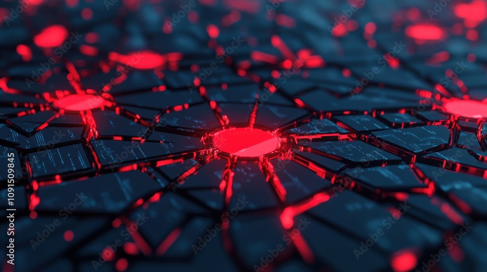 Poster firewalls and cybersecurity protect against security risks. abstract concept of data breach visualiz