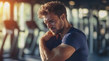 a man standing in front of a gym machine