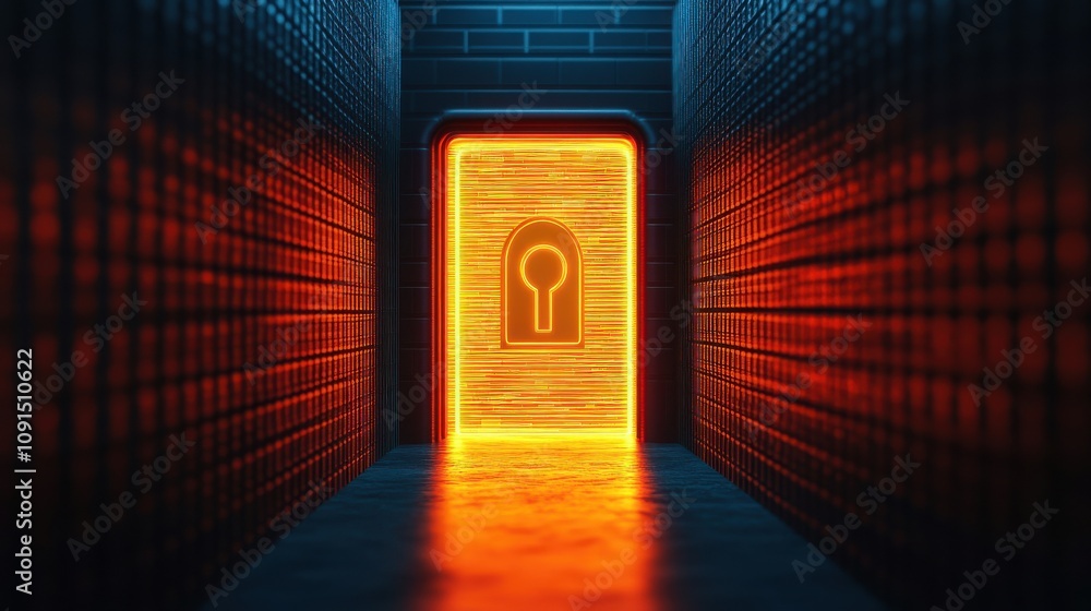 Aufkleber firewalls and cybersecurity protect against security risks. secure access through a digital firewall