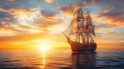 Fototapeta premium Sailing into the Golden Hour