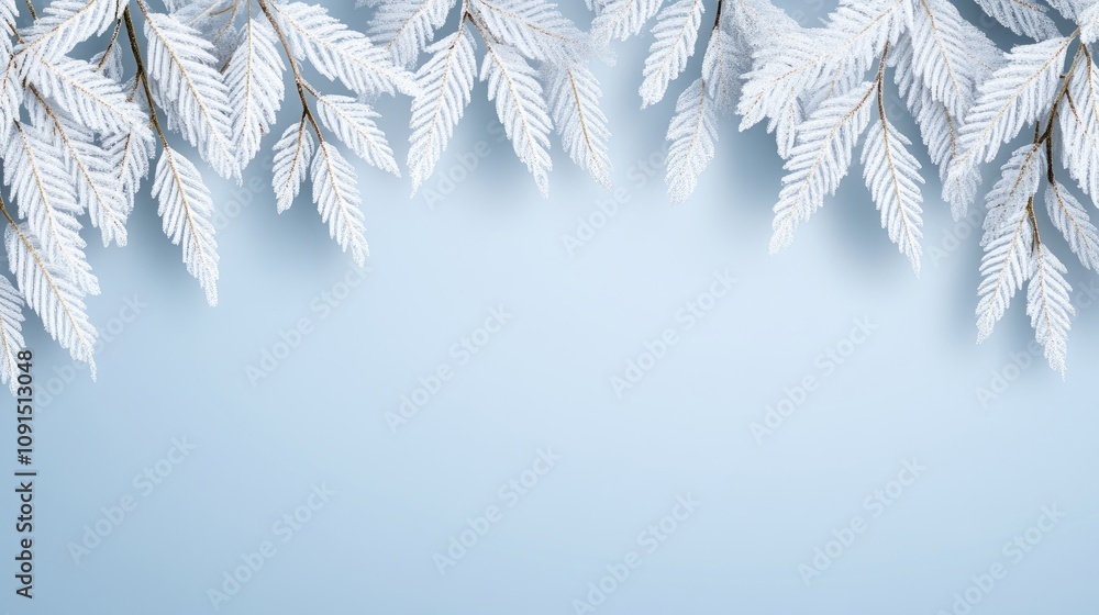 Poster soft white leaves gently cascading against a smooth gradient background in a serene setting during d