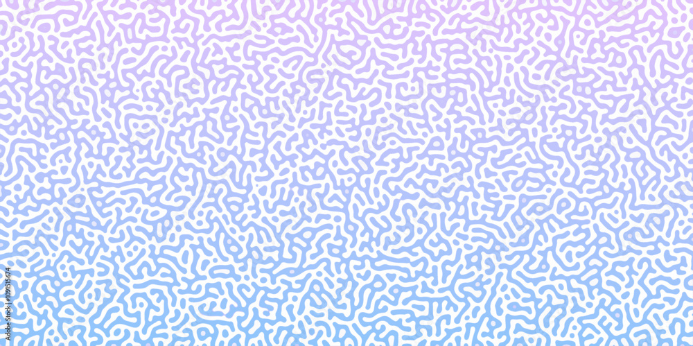 Poster Abstract Reaction-diffusion Turing pattern natural texture blue, pink gradient color scheme. Linear design with biological shapes. Organic lines Memphis. abstract truing organic wallpaper design.
