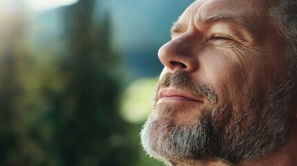 Obraz premium Peaceful Portrait of a Man in Soft Light