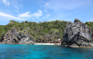 Naklejka premium View of Apo Island located in Negros, Philippines