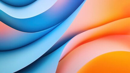 Abstract Blue and Orange Waves
