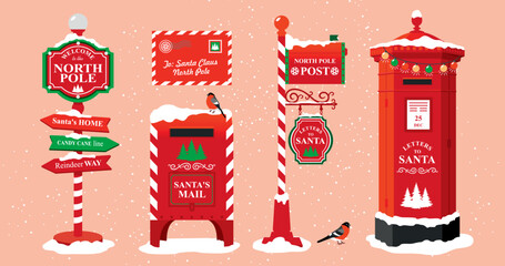 CHRISTMAS SIGNPOST MAILBOX SET