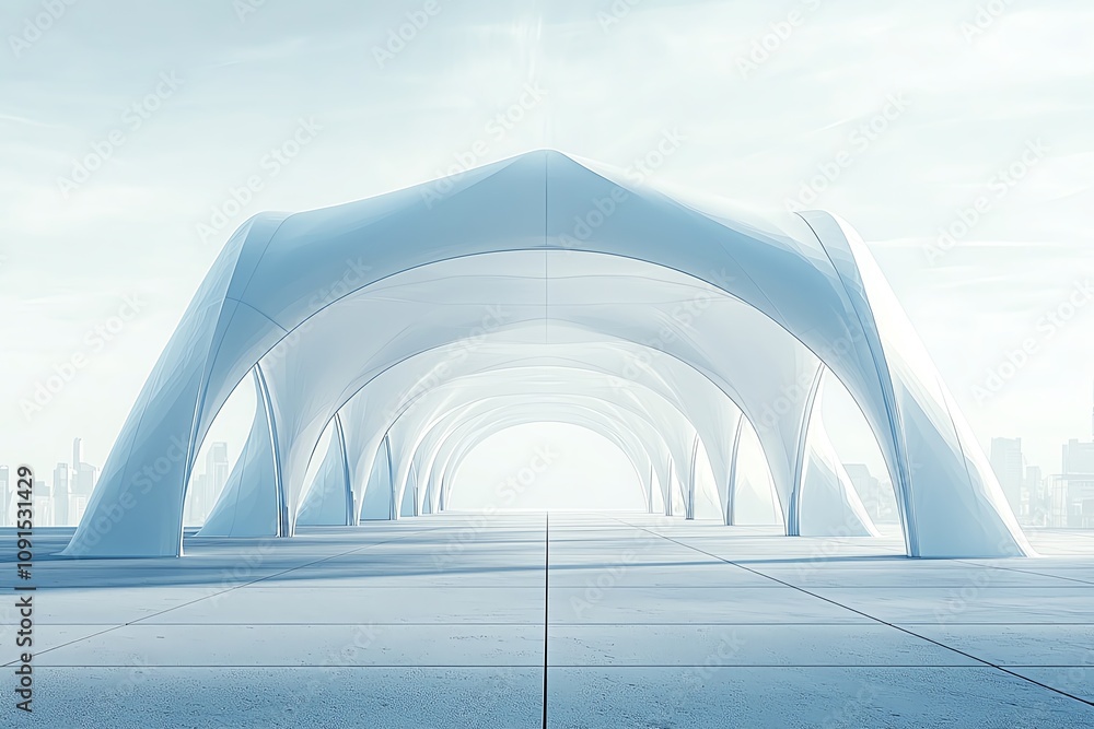 Poster modern architectural structure with clean lines.