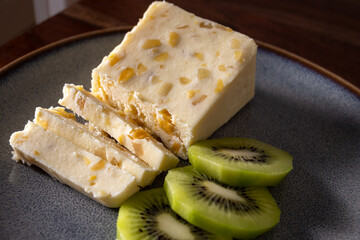 Cow cheese from England, Yorkshire Wensleydale with Mango and Ginger Cheese