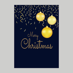 Merry Christmas, a modern postcard with elements of congratulatory text, inscriptions on a blue background in a vector.
