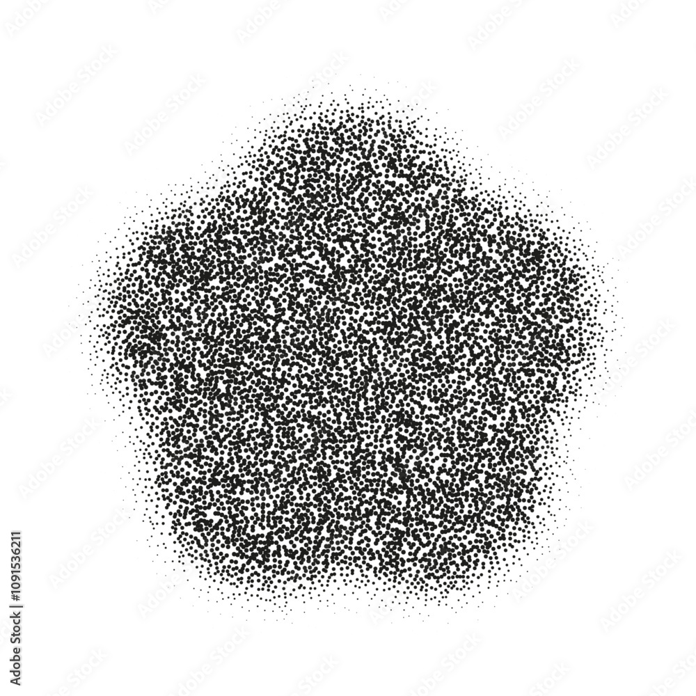 Poster halftone flower with a starburst pattern and gradient dots. hexagon shapes with grunge noise texture
