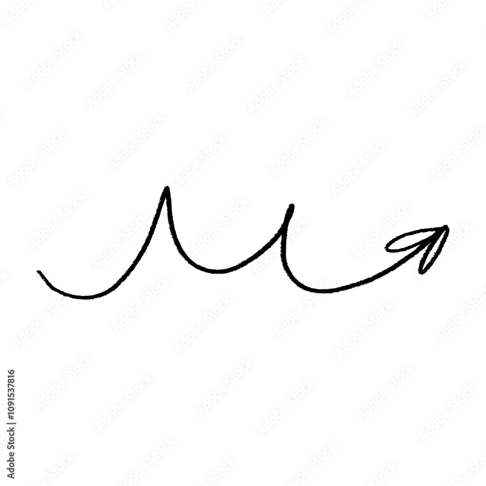 Poster doodle emphasis arrow icon set. design quirky twist zigzag line, spring coil, curve wave. flat vecto