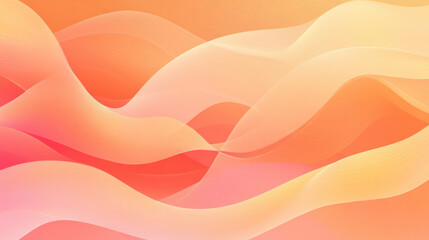 Abstract Waves in Warm Colors, Creating a Soft and Fluid Background with Gentle Gradients of Orange, Pink, and Peach for Elegant Design and Creative Projects