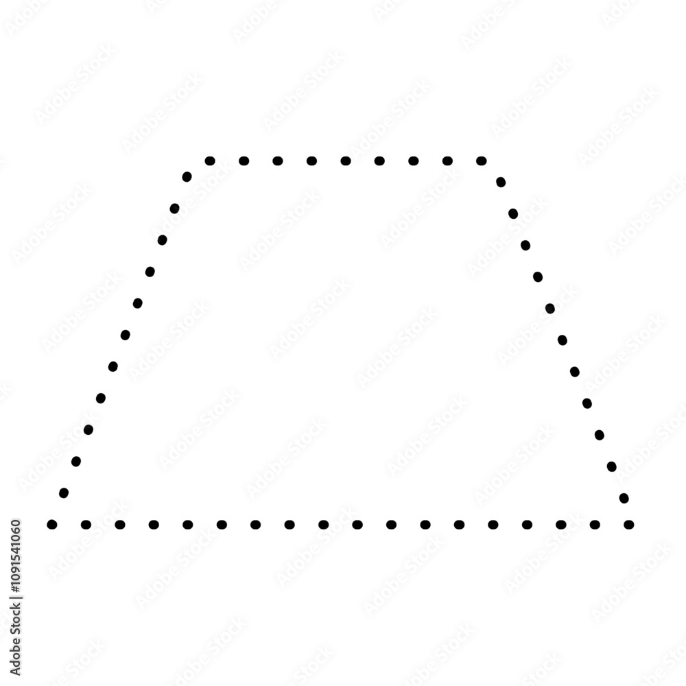 Poster ornamental dashed line border in geometric frame. outline elements for coupon cut out with circular 