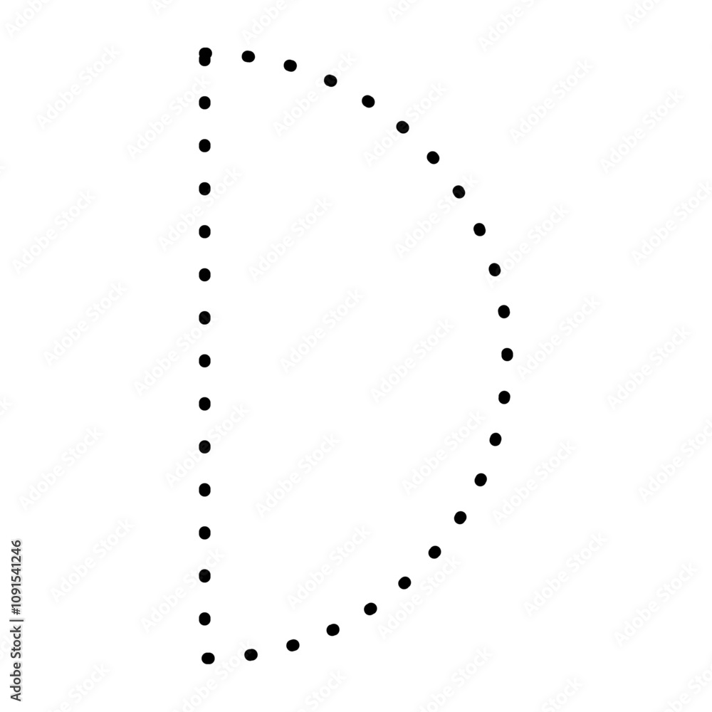 Poster ornamental dashed line border in geometric frame. outline elements for coupon cut out with circular 