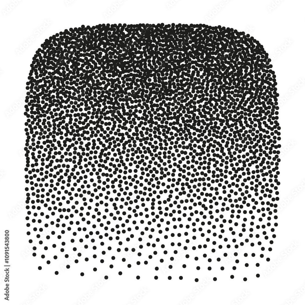 Poster geometric gradient dot pattern with grainy texture and noise effect. black and white square with dus