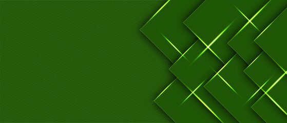 Abstract dark green design artwork with blue triangle