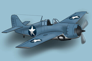 Illustration of ww2 plane vector