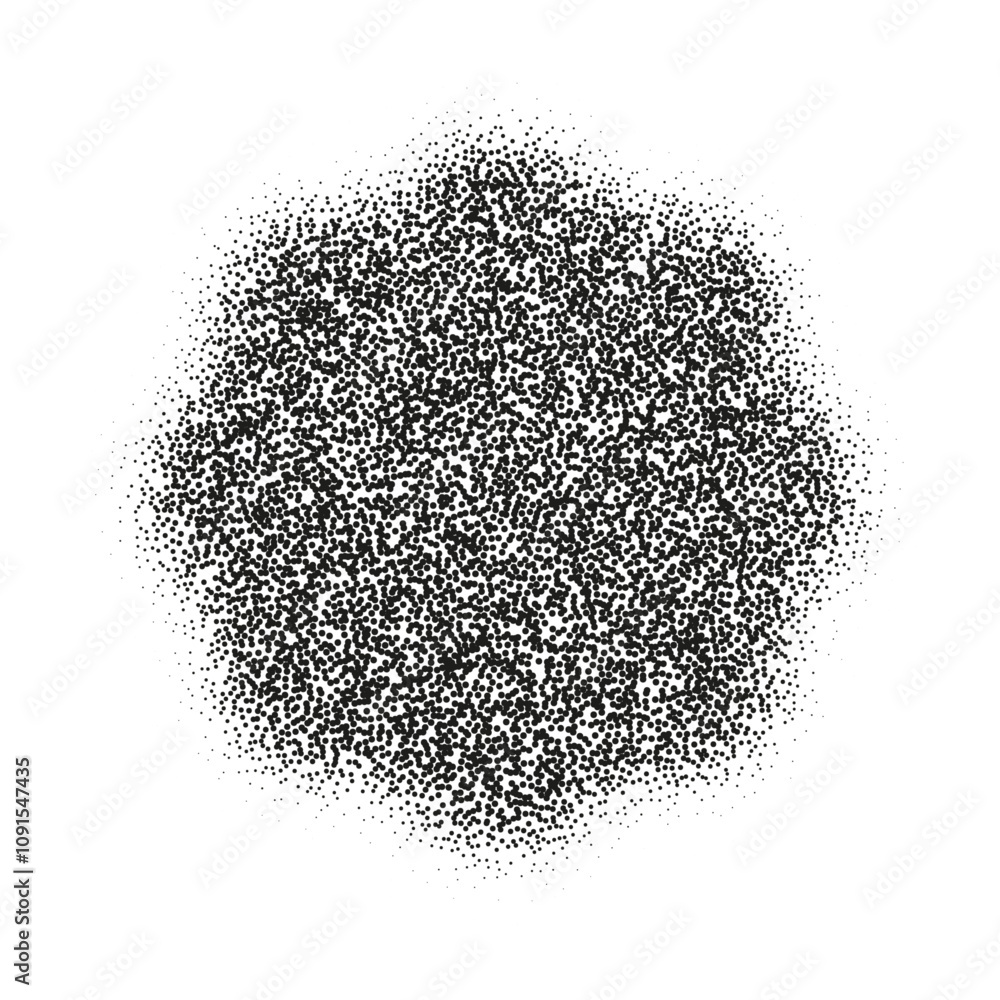 Poster halftone flower with a starburst pattern and gradient dots. hexagon shapes with grunge noise texture
