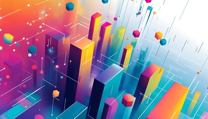 Fototapeta premium An abstract illustration a colorful distribution graph representing statistical data.