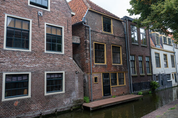Fototapeta premium House facades with water in the old town of Alkmaar in the Netherlands