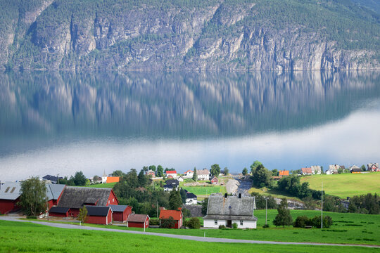 Utvik is a village in Stryn Municipality in Vestland county, Norway. The village is located on the southern shore of the Nordfjorden.