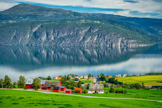 Utvik is a village in Stryn Municipality in Vestland county, Norway. The village is located on the southern shore of the Nordfjorden.