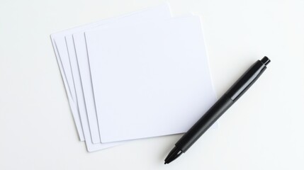 Blank Index Cards with Marker on Bright Background