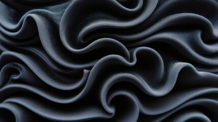 Obraz premium A close up of a black fabric with a lot of texture and wrinkles