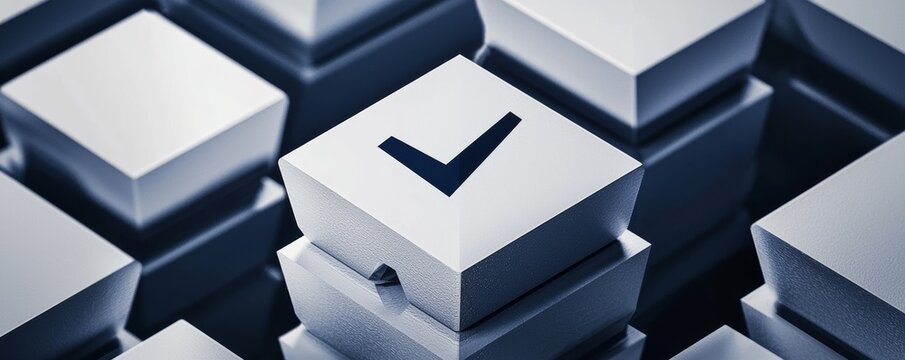 Create a logo with a star and checkmark within a hexagon to convey strength and high standards.