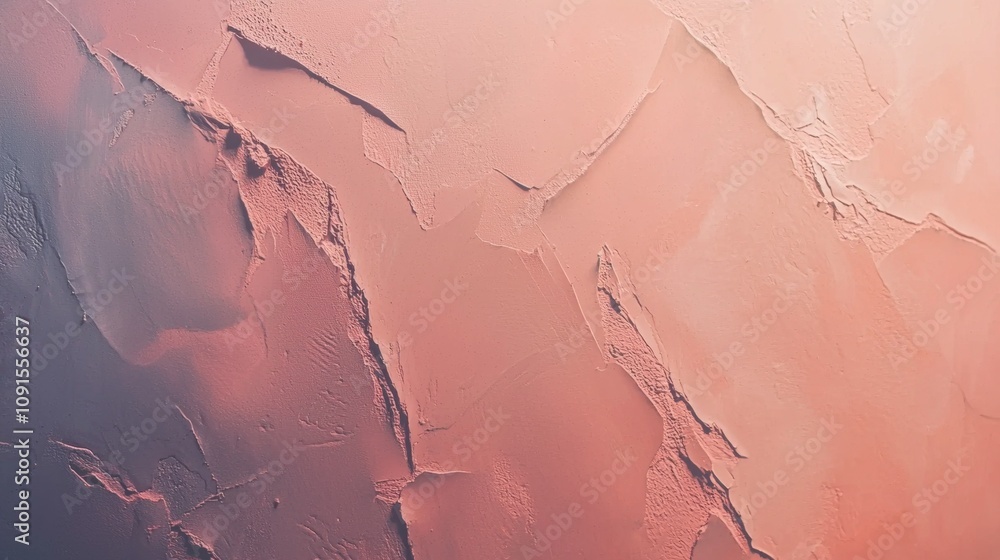Poster venetian plaster creating a textured, decorative and rough surface in a beautiful pink color, perfec