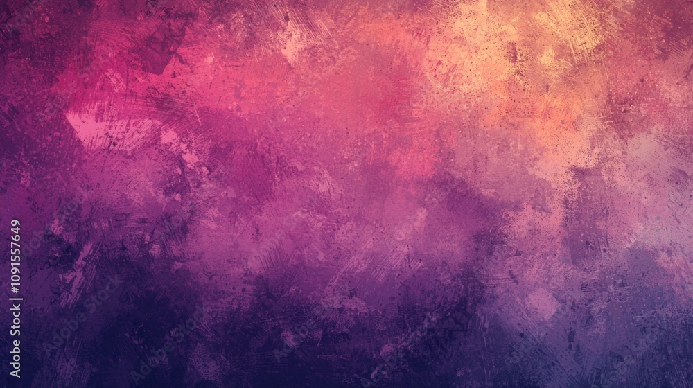 Poster pink and purple hues blend seamlessly in an abstract textured background, creating a moody and artis