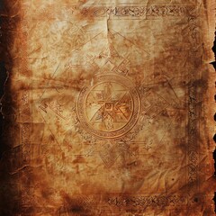 Fototapeta premium Ancient Symbolic Design on Aged Paper Background