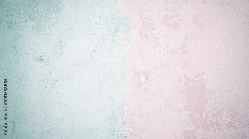Poster pink and green pastel colors blend together on a textured background, creating a gradient effect tha