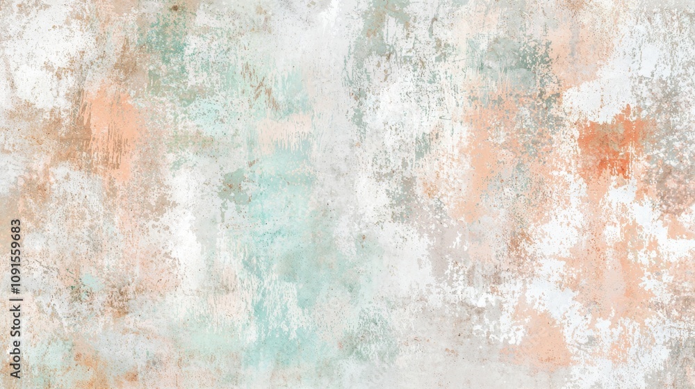 Aufkleber colorful layers of paint create an abstract design on a weathered wall, showing signs of age and dec