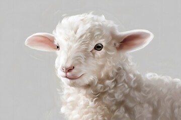 Fototapeta premium Gentle lamb with soft fur