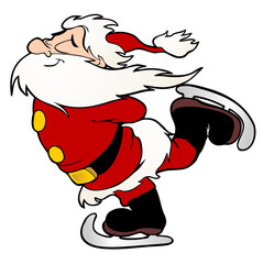 Santa Claus on ice skates