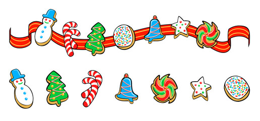 Christmas cookies border ornament