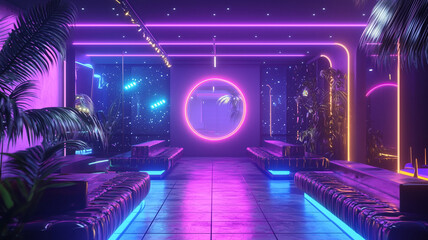 Obraz premium 80s and 90s pop retro party night