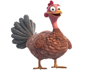 a cartoon turkey with a white background