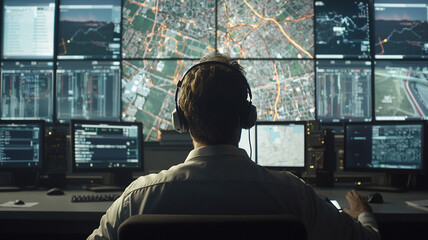 A dispatcher working
